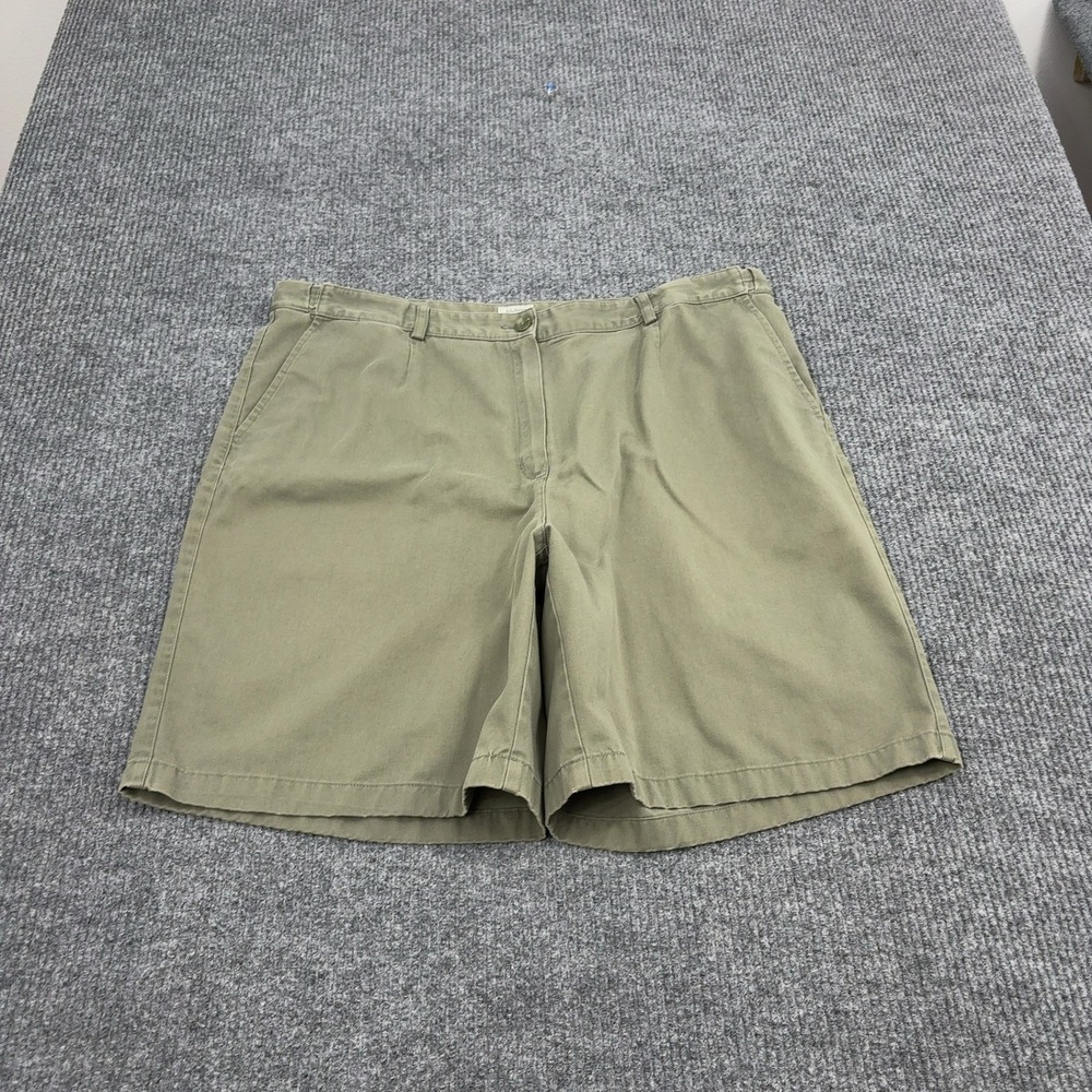 LL Bean Shorts Womens 20W Green Cotton Original Fit Chino Outdoor Gorpcore